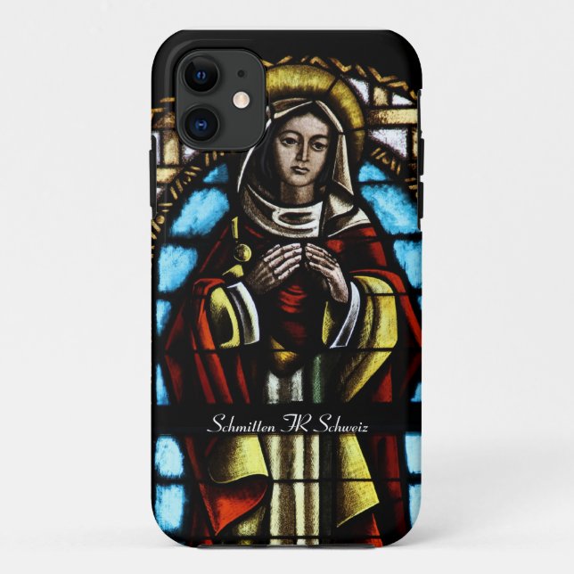 Kirchenfenster Schmitten FR Schweiz Case-Mate iPhone Hülle (Rückseite)
