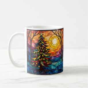 Kirchenfenster-Weihnachtsbaum mit Sonne Kaffeetasse