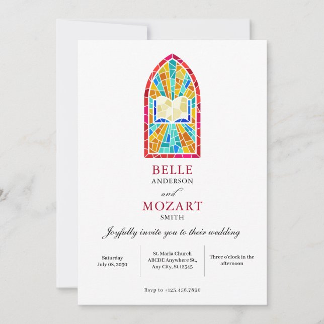 Kirchenglas mit Bibelhochzeit Einladung (Vorderseite)