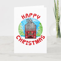 Kirchenorgel Weihnachtskarte Organist Musiker