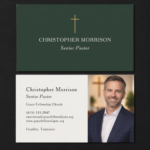 Kirchenpastor Foto Grün Visitenkarte