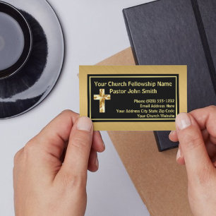 Kirchenpastor Klassisch Gebürstet Gold Schwarz Visitenkarte