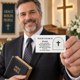 Kirchenpastor Schwarzes Kreuz Logo Visitenkarte