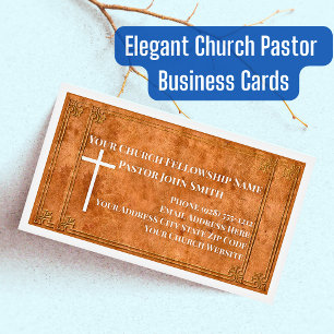 Kirchenpfarrer Leather Gestempelt Elegantes Christ Magnetische Visitenkarte