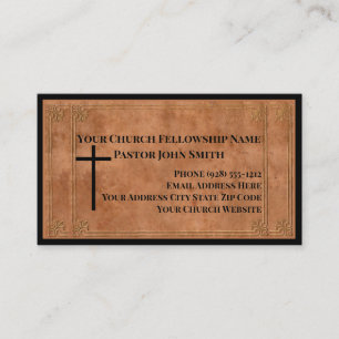 Kirchenpfarrer Leather Gestempelt Elegantes Christ Visitenkarte