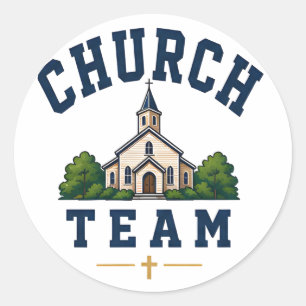 Kirchenteam-Logo für freiwillige Bekleidung Runder Aufkleber
