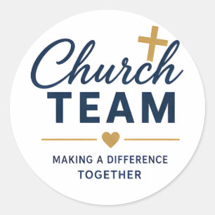 Kirchenteam-Logo für freiwillige Teammitglieder Runder Aufkleber