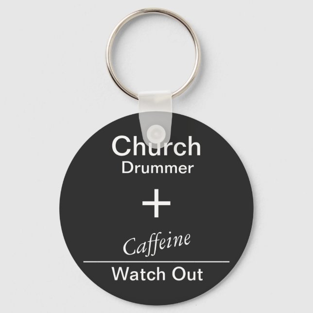 Kirchentrommel und Coffein-T - Shirt Schlüsselanhänger (Vorderseite)