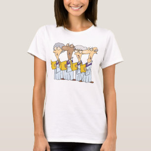 Kirchlicher Kirchenchor Senioren Cartoon singt T-Shirt