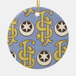 Kirchlicher Tapetenentwurf des Sternes und des Keramik Ornament