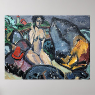 Kirchner - Bathers between Stones 1912 Poster