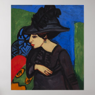Kirchner - Dodo with Feather Hat Poster