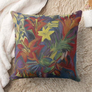 Kirchner Expressionist Lebendige Orangefarbene Lil Kissen