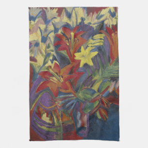 Kirchner Expressionistische Lebendige Orangefarben Geschirrtuch