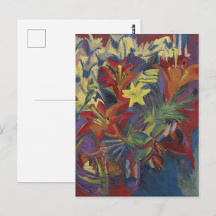 Kirchner Expressionistische Lebendige Orangefarben Postkarte