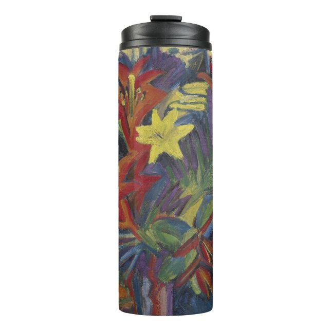 Kirchner Expressionistische Lebendige Orangefarben Thermosbecher (Vorderseite)