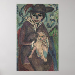 Kirchner - Frau mit Hund 1912 Poster