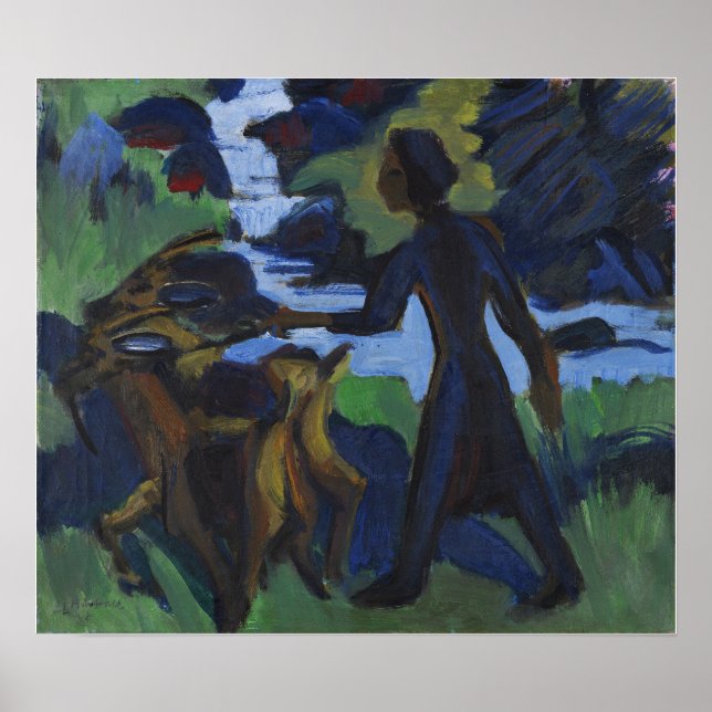 Kirchner - Frau mit Ziege 1938 Poster (Vorne)