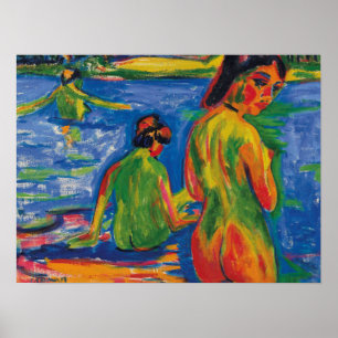 Kirchner - Im Lake Bath End Girl 1909 Poster