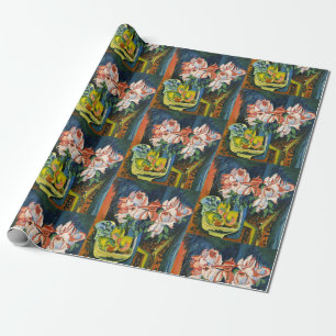 Kirchner Rosa Rosen Expressionistische Blumenkunst Geschenkpapier