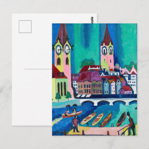 Kirchner Zürcher Stadtlandschaft Expressionistisch Postkarte
