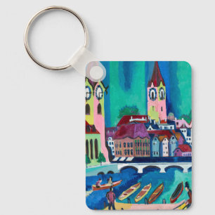 Kirchner Zürcher Stadtlandschaft Expressionistisch Schlüsselanhänger