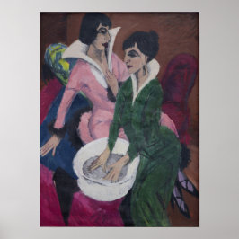 Kirchner - Zwei Frauen mit Waschbecken 1913 Poster