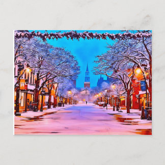 Kirchstraße Burlington Vermont Winter Postkarte