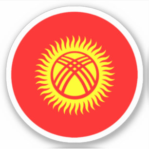 Kirgisistan-Flagge Rund Aufkleber