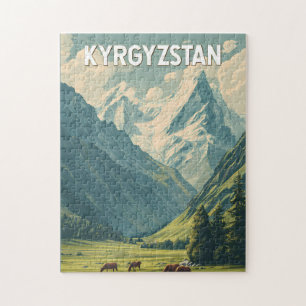 Kirgisistan Illustration Reise Kunst Vintage