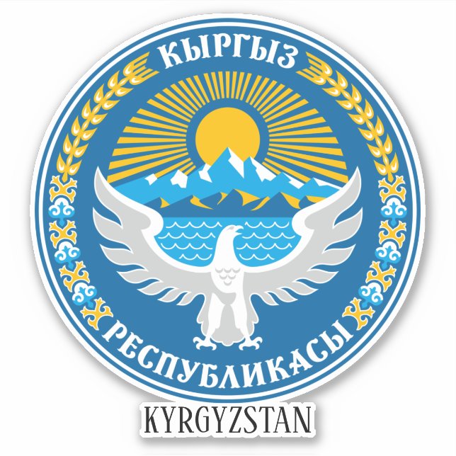 Kirgisistan National Emblem Patriotic Aufkleber (Vorderseite)