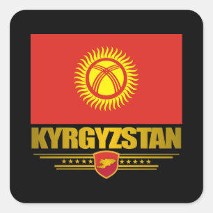 Kirgisistan Pride Quadratischer Aufkleber
