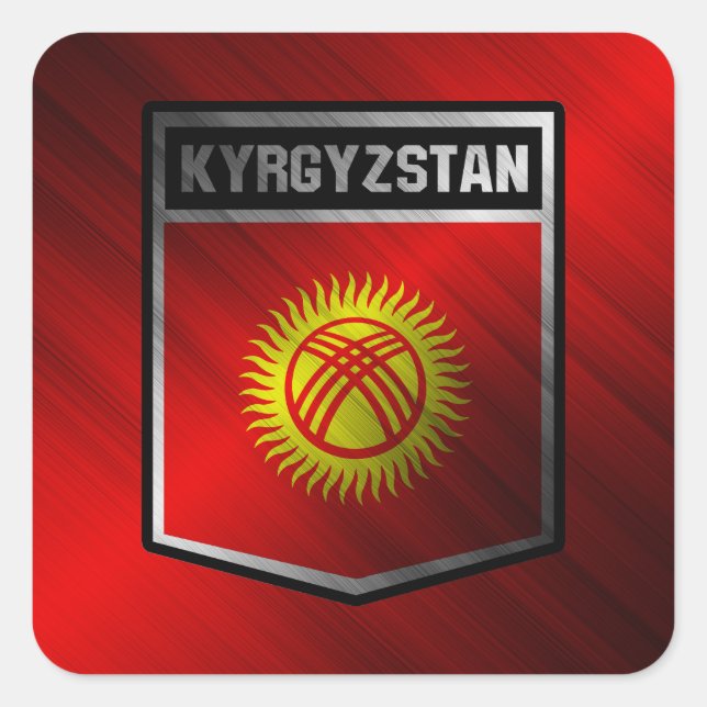 Kirgisistan Quadratischer Aufkleber (Vorderseite)