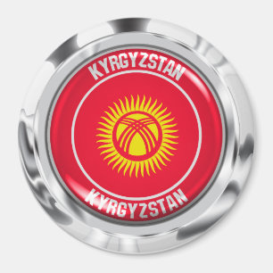 Kirgisistan Runde Emblem Magnet