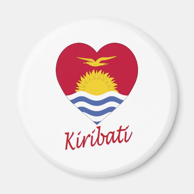 Kiribati Flag Herz Magnet (Vorne)