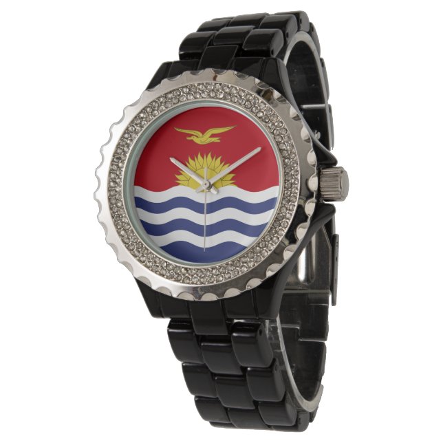 Kiribati-Flagge Armbanduhr (Schrägansicht)