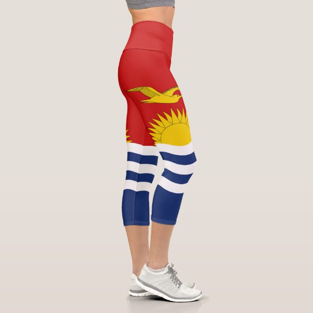 Kiribati-Flagge Capri Leggings (Rechts)
