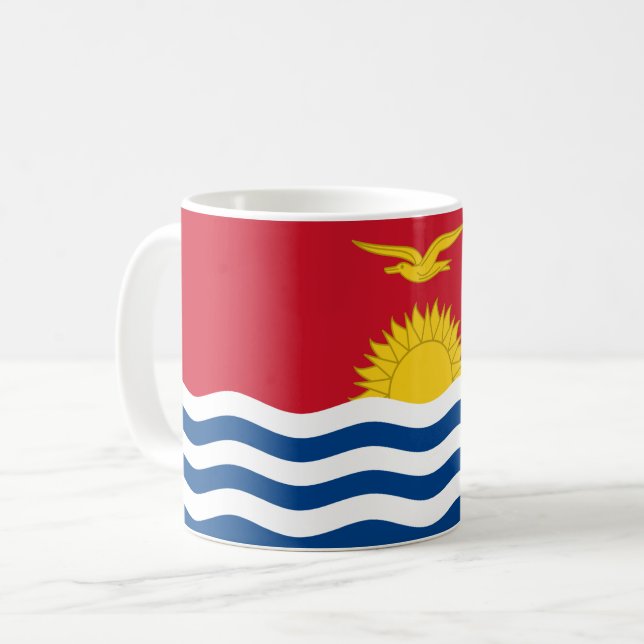 Kiribati-Flagge Kaffeetasse (Vorderseite Links)