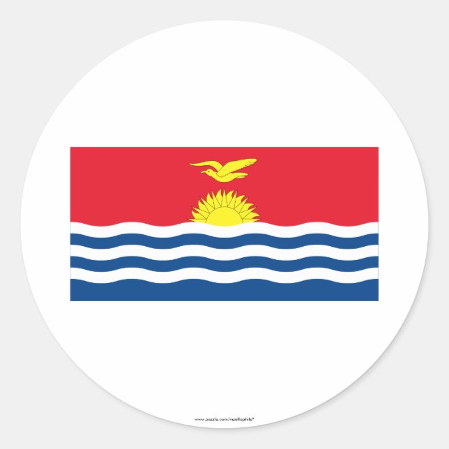 Kiribati-Flagge Runder Aufkleber (Vorderseite)