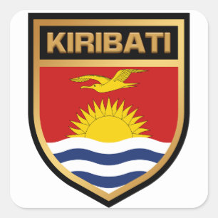 Kiribati-Flaggenschild Quadratischer Aufkleber