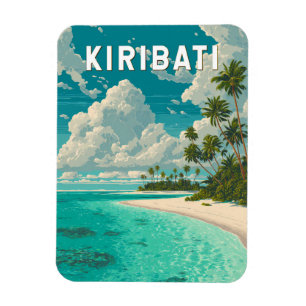 Kiribati-Illustration Reise Kunst Vintage Magnet