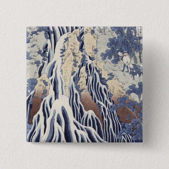 Kirifuri Fall auf Kurokami Berg Button (Vorderseite)