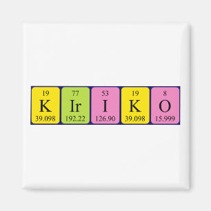 Kiriko Magnet für den periodischen Tabellennamen