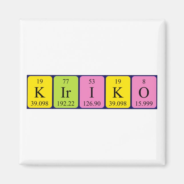 Kiriko Magnet für den periodischen Tabellennamen (Vorne)