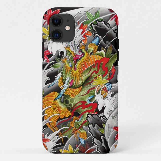 Kirin japanische Tätowierungskunst-Aquarellmalerei Case-Mate iPhone Hülle (Rückseite)
