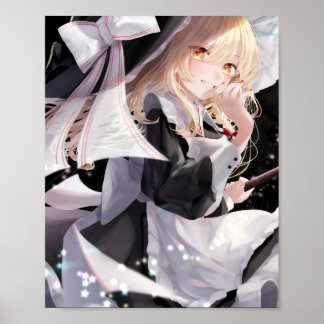 Kirisame Marisa in Schwarz Poster