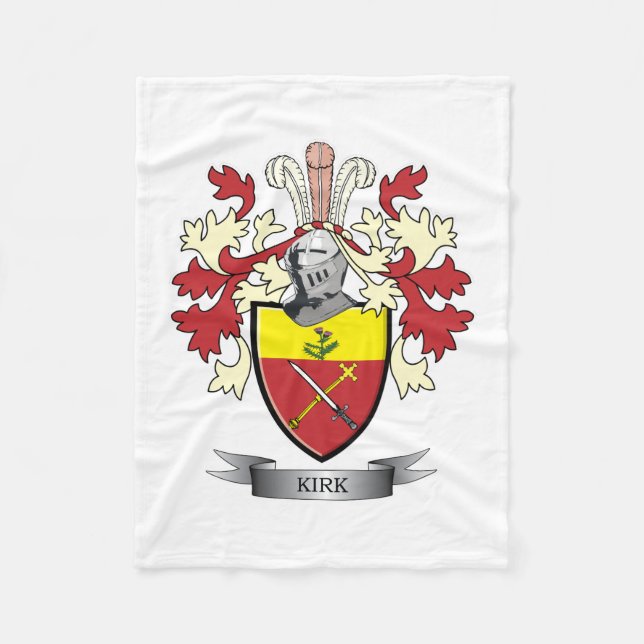 Kirk-Familienwappen-Wappen Fleecedecke (Vorderseite)