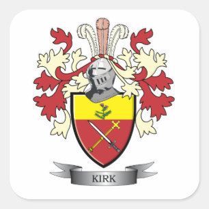 Kirk-Familienwappen-Wappen Quadratischer Aufkleber