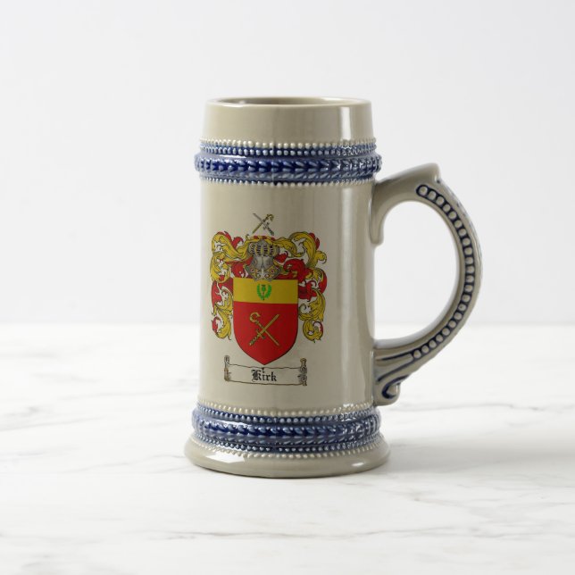 Kirk-Wappen Stein/Kirk-Familienwappen Stein Bierglas (Rechts)