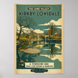 Kirkby Lonsdale Lune Valley Vintage Reiseposter Poster